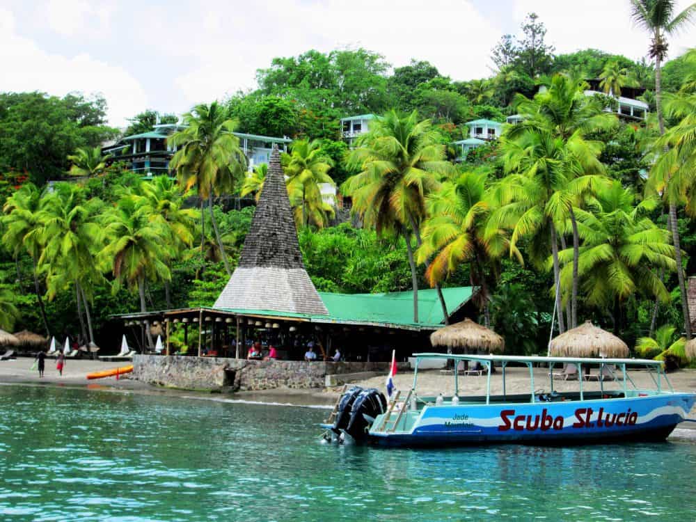 Anse Chastanet Beach Restaurant from Scuba St Lucia.