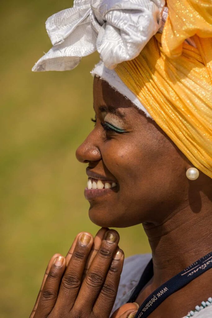 Bahian woman in Salvador, Bahia, Brazil, South America