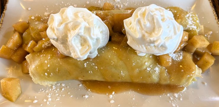 Apple Crepes at the After 26 Depot Cafe in Cadillac, Michigan