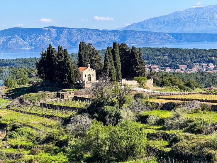 View of Pitve on Hvar Island in Croatia