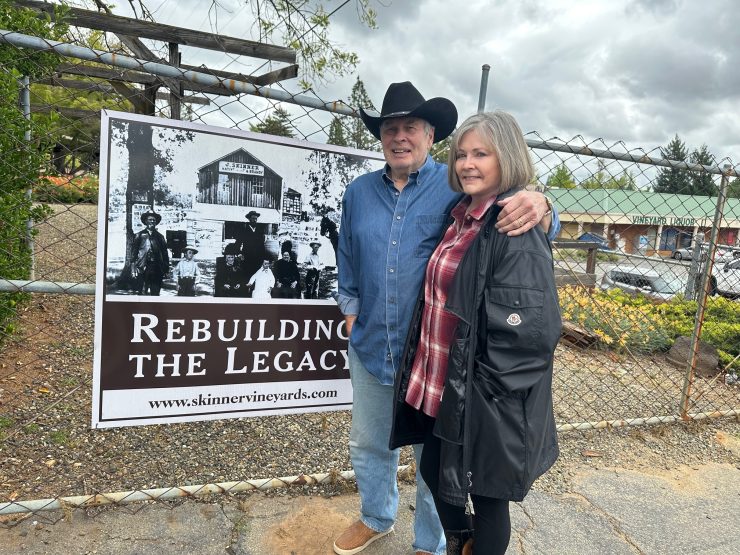 Mike and Carey Skinner at original J. Skinner winery site