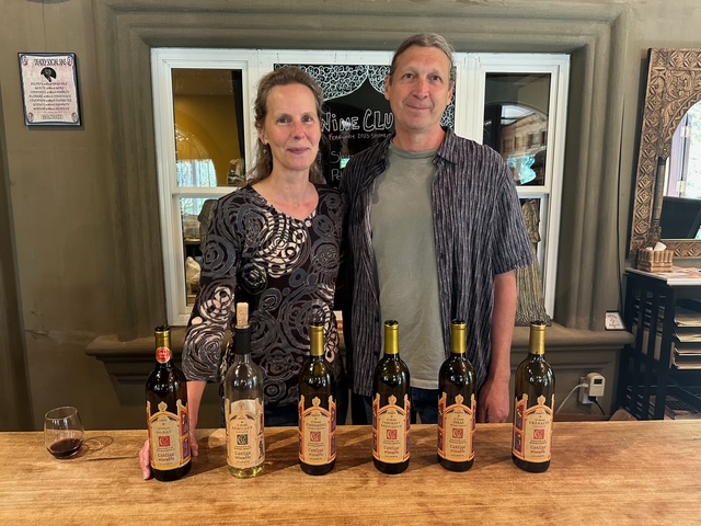 Christine and Rich Rorden in their Cantiga tasting room