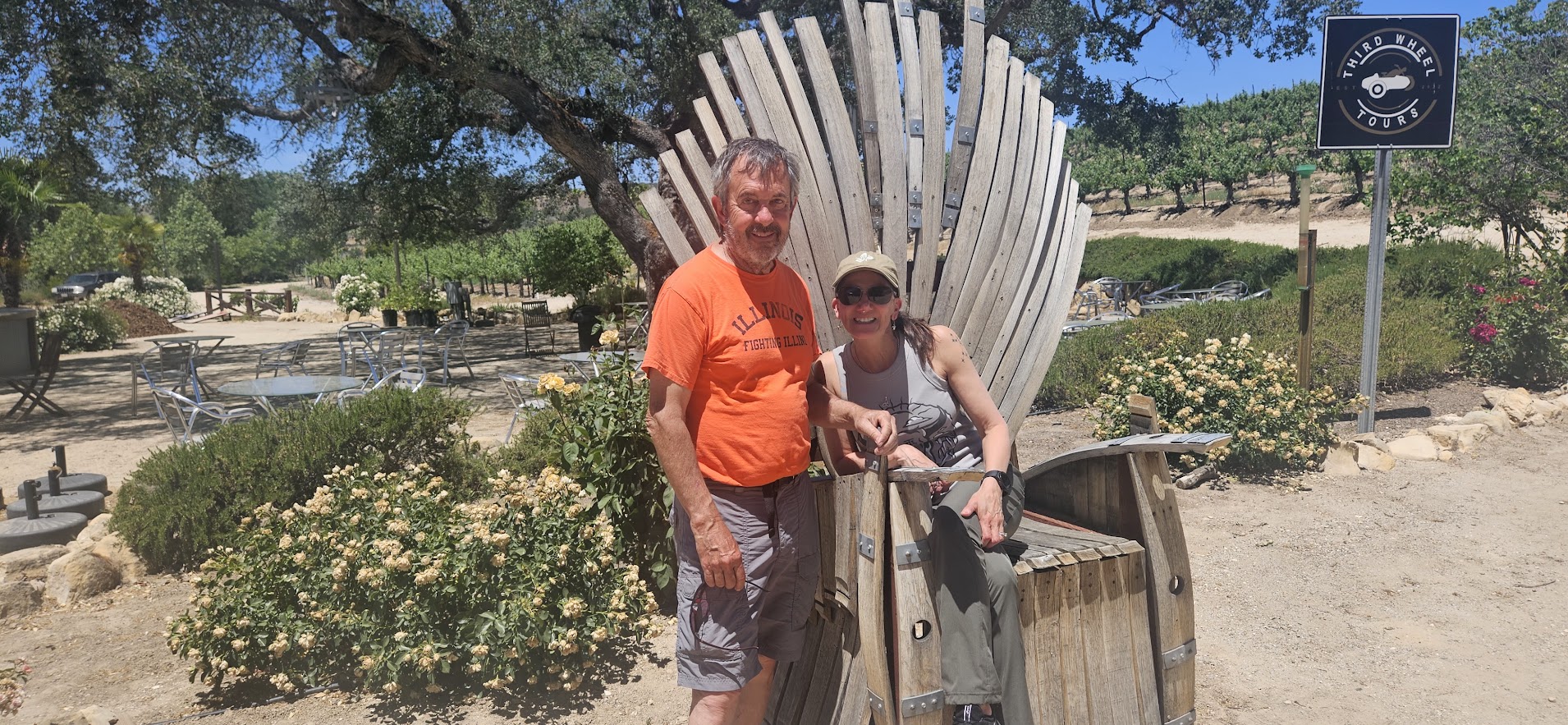 visiting with owner at Cass Winery