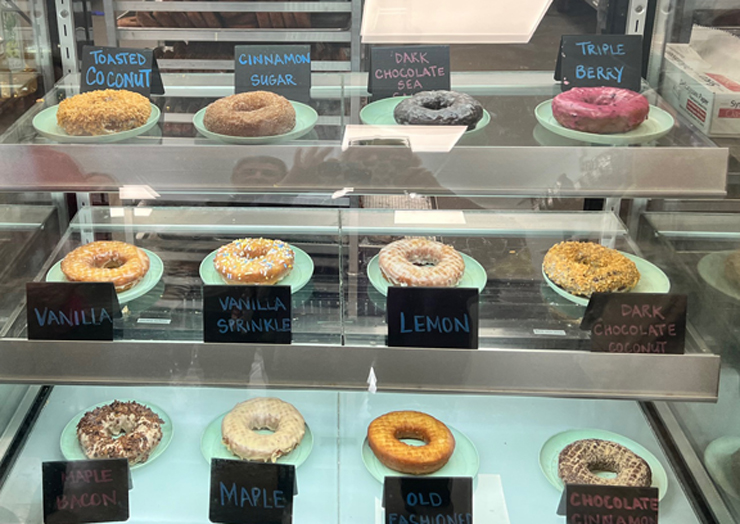 Donut case at The Holy Donut