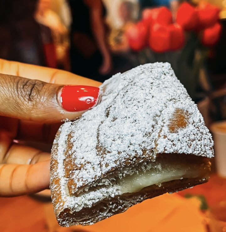 A powdered sugar-dusted mallorca sandwich from Don Ruiz in San Juan, Puerto Rico.