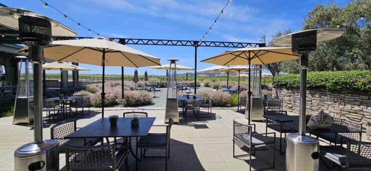 tasting room patio at Tolosa