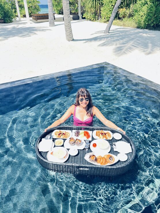 A private floating breakfast in your pool is an exclusive treat