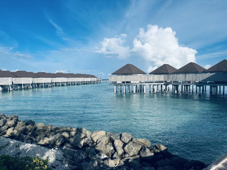 Overwater villas at Olhuveli resort
