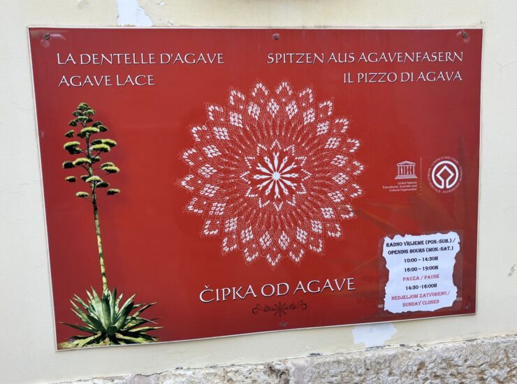 Agave Lace is created by Benedictine nuns on the Island of Hvar from threads of the agave plant.