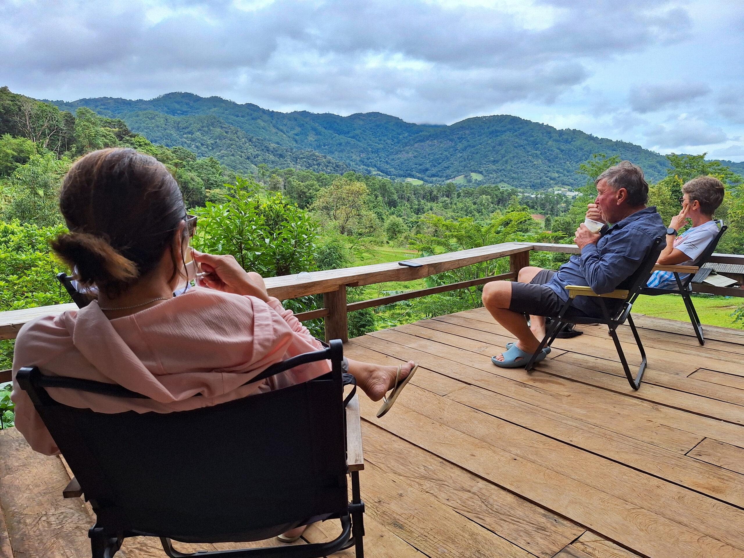 Coffee served with northern Thai highland views