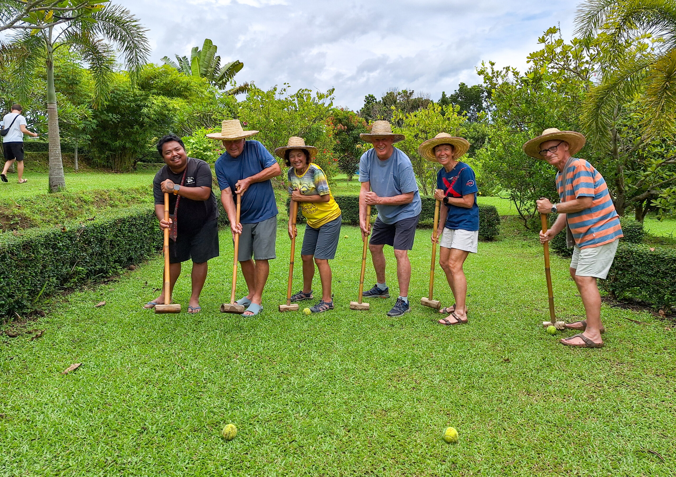 Group playing Bamboo Golf in Pia