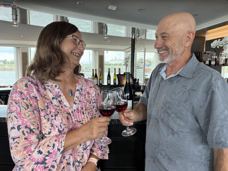 Former wine makers Carolyn and John Aver host wine tastings on AmaSerena