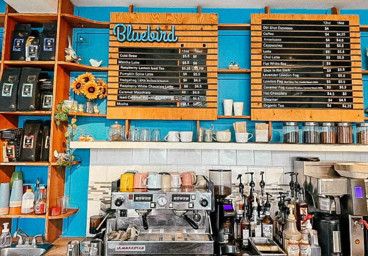 Menu board at Bluebird Cafe in Golden BC
