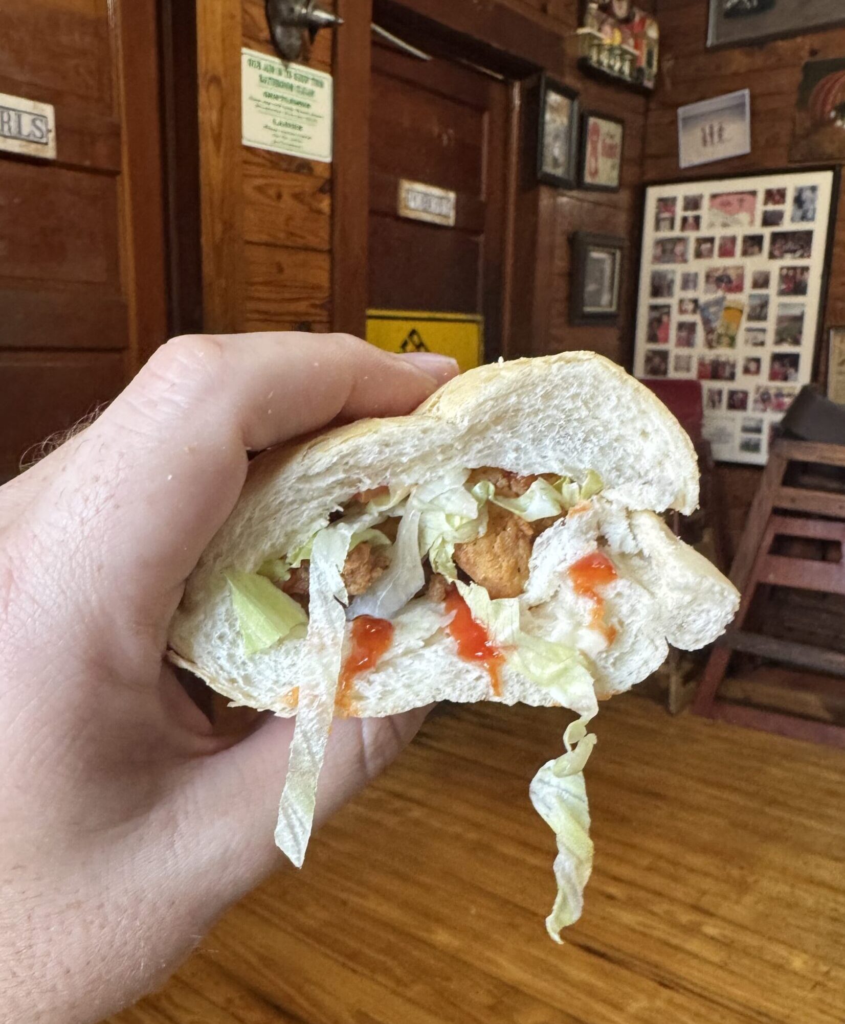 Shrimp po-boy at Olde Tyme Grocery
