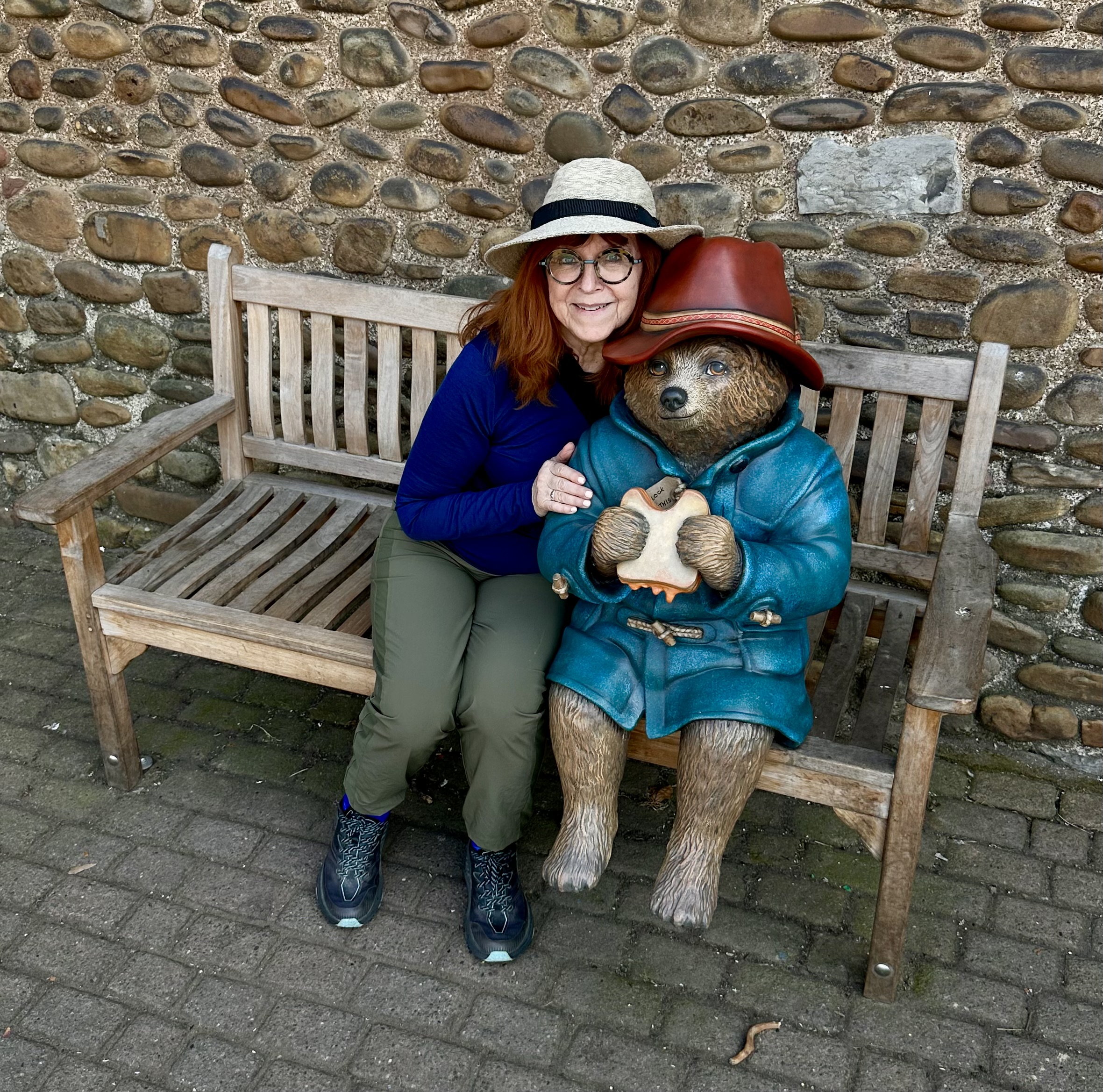 Author Nancy Mueller and Paddington Bear at Cardiff Castle