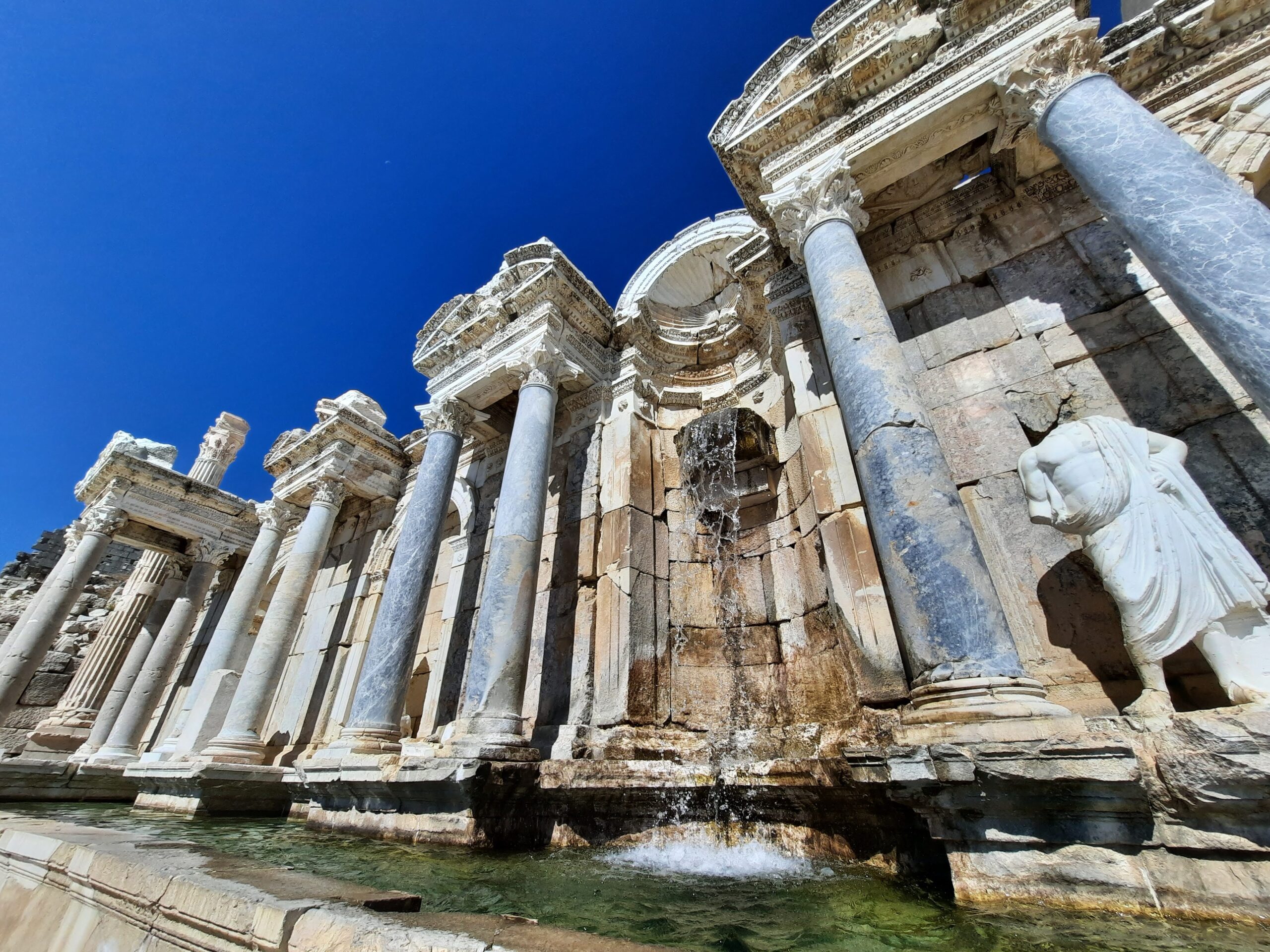 the Antonine Nymphaeum fountain in the upper agora of Sagalassos in the Western Taurus Mts Turkey