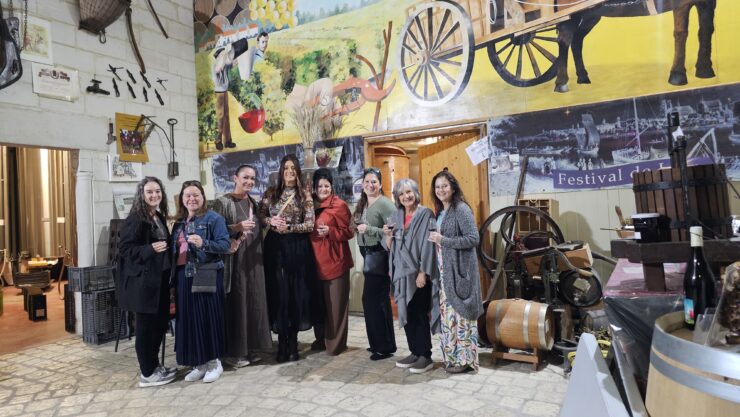 A group photo of ladies during one of our wine tastings 