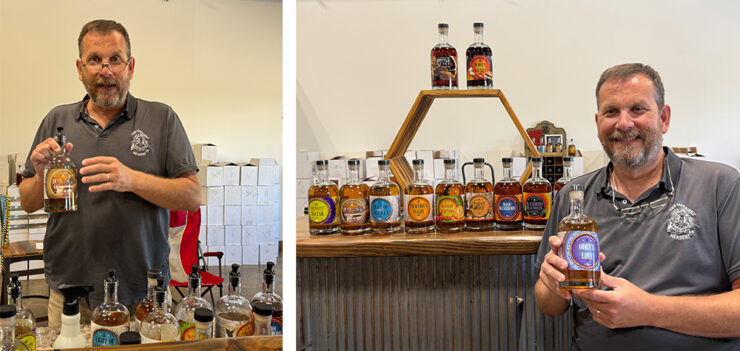 Curtis Sims, co-owner, Two Warriors Meadery, led us through a tasting of nine honey wines