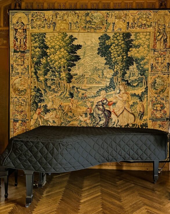 This photo is of the Steinway piano inside Cranbrook House, once played by Leonard Bernstein