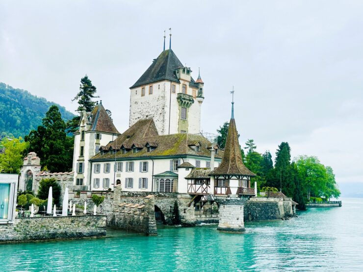 Oberhofen Castle on Lake Thun by Barbara Redding