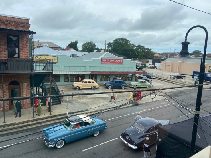 Downtown Houma scene from filming of Where the Crawdads Sing movie. ©Mary Downer Ditch