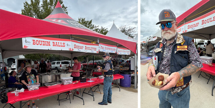 Cajun specialties included Boudin Balls, Shrimp Boulettes, Fish Court-Bouillon, and Alligator Sauce Piquant. ©Debbra Dunning Brouillette