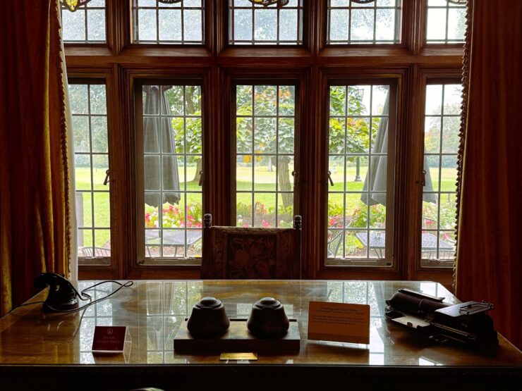 The view from Martha's office, overlooking the garden and lawn.