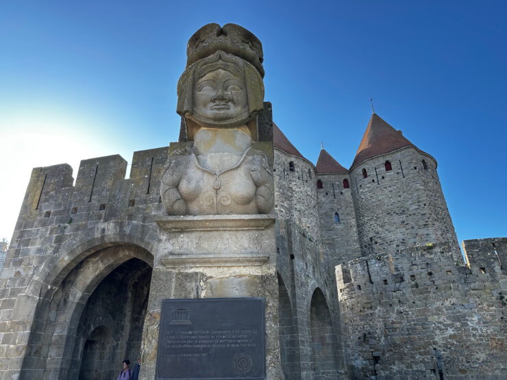 a replica of the statue of Dame Carcas