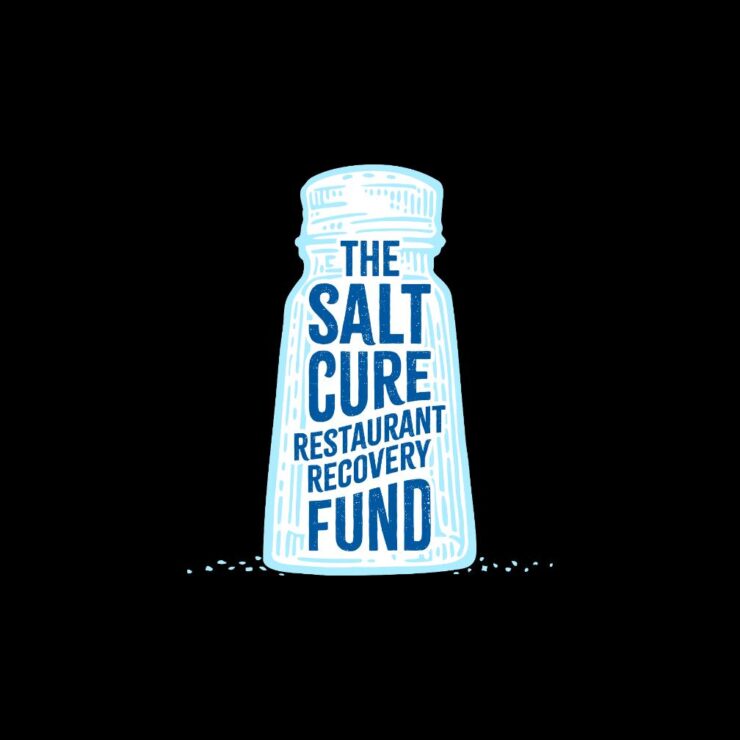 Image of a salt shaker with the words Salt Cure Restaurant Recovery Fund