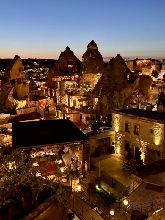 Goreme at night from the Artmeis Cave Suites Bar © Joelle Machia