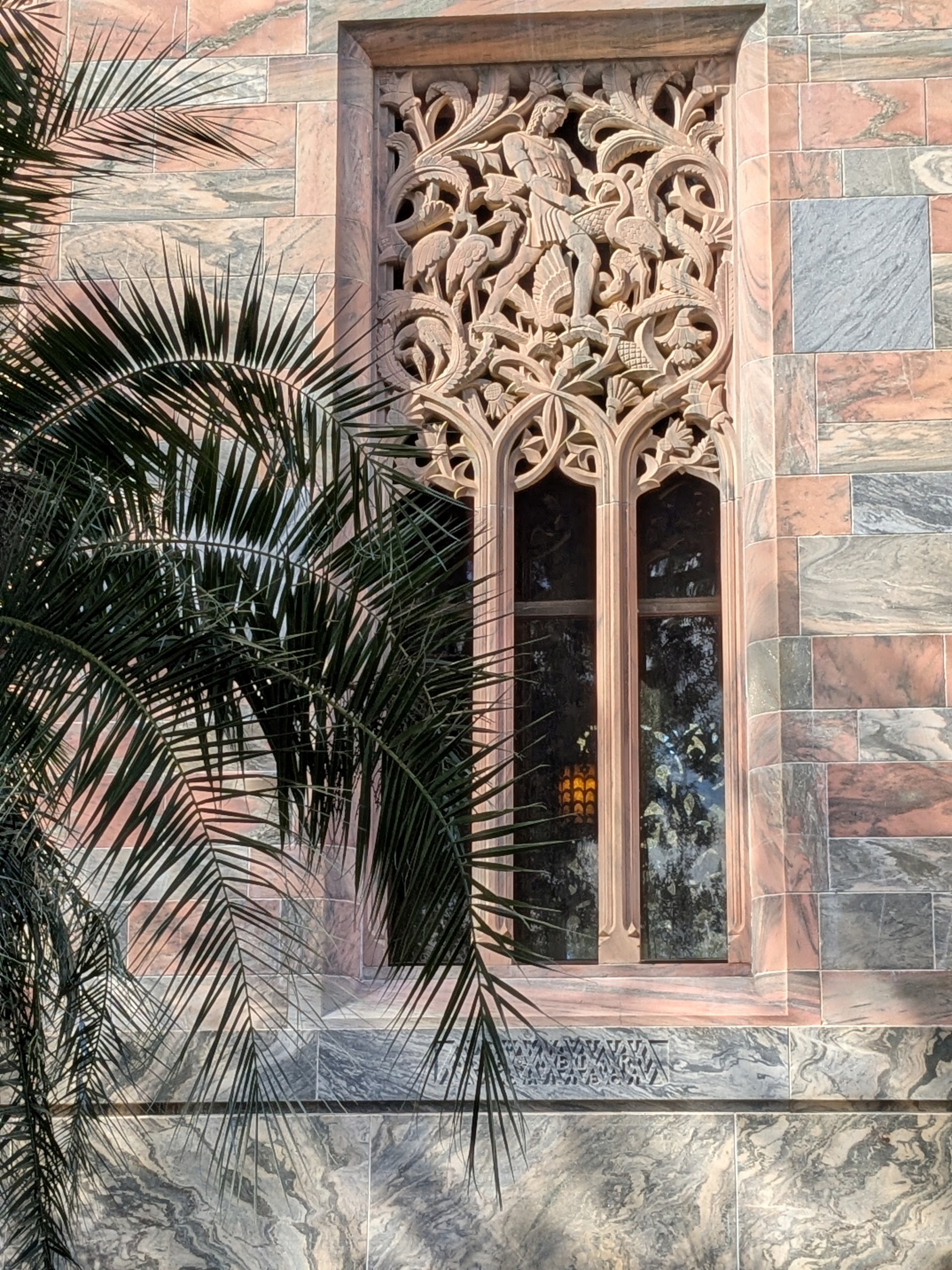 Detailed stonework on Bok Tower