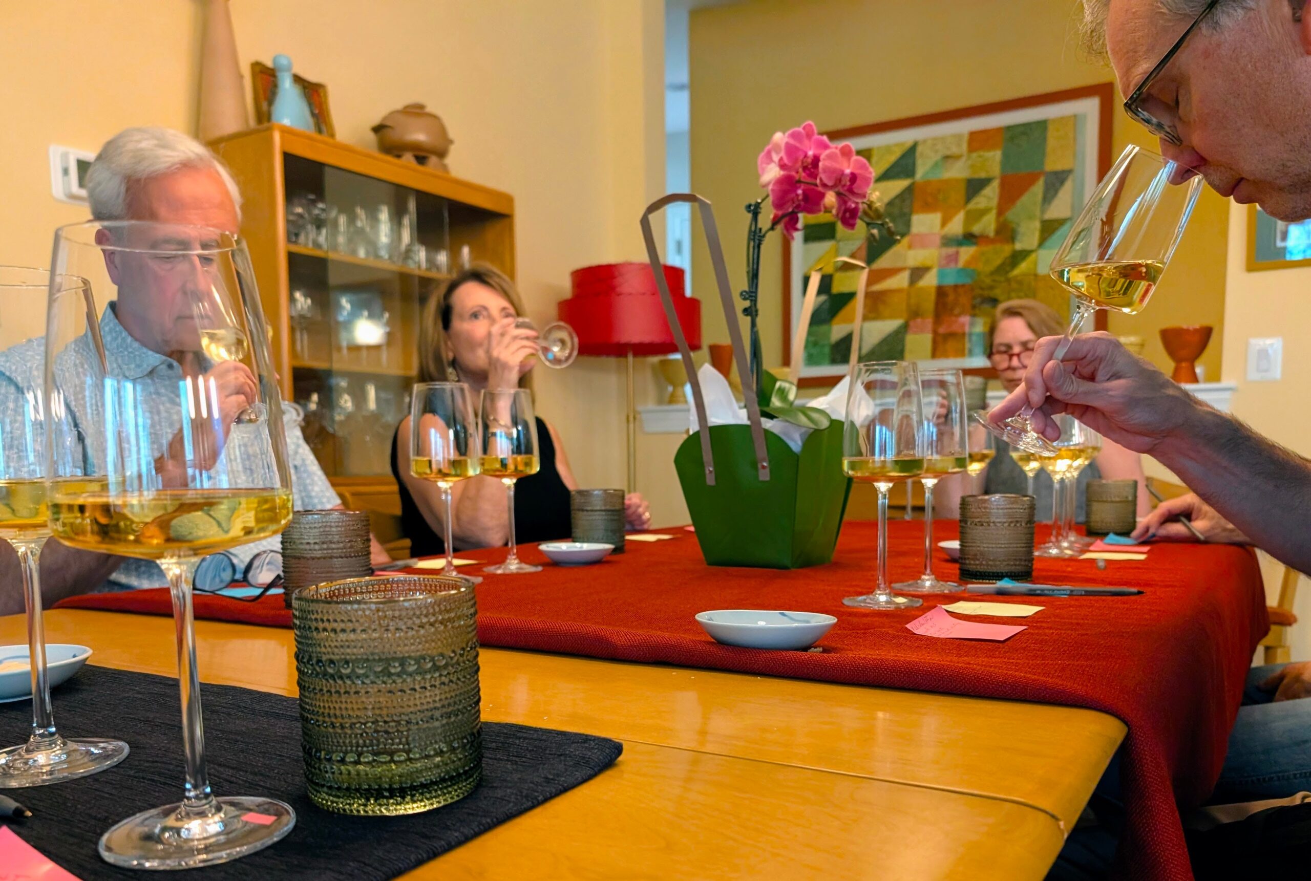 People drinking wine at wine tasting