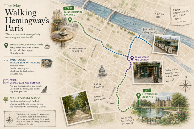 map of hemingway's paris