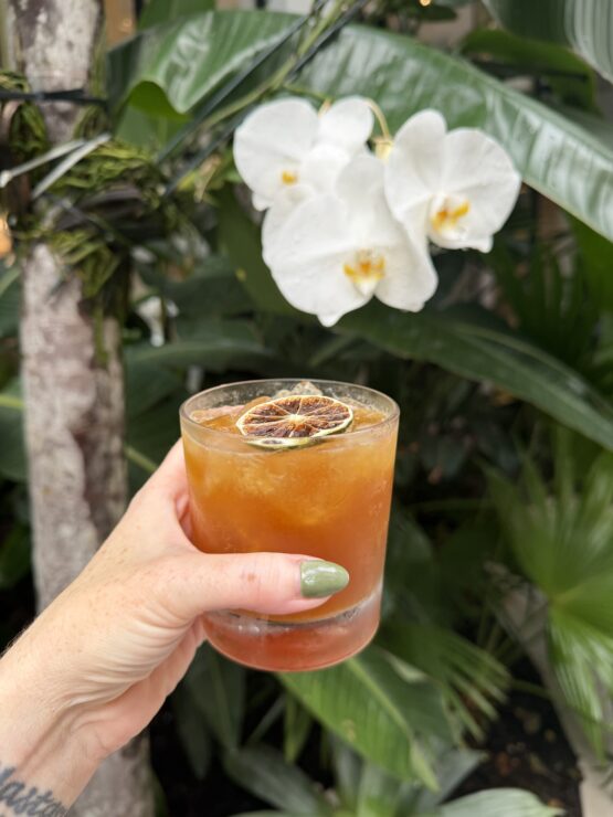 curated cocktail by the pool at Renaissance Panama City