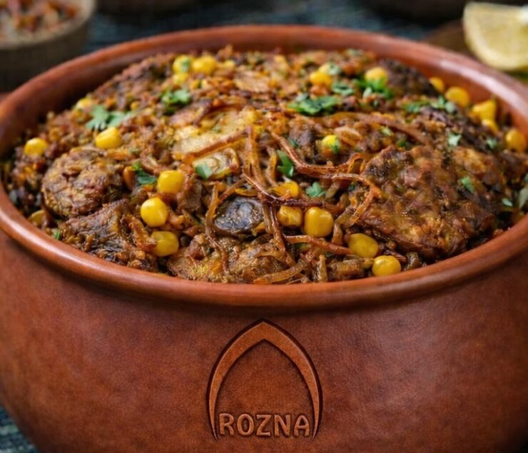 Flavors of Oman - Qabouli rice with chickpeas, caramelized onions, and meat