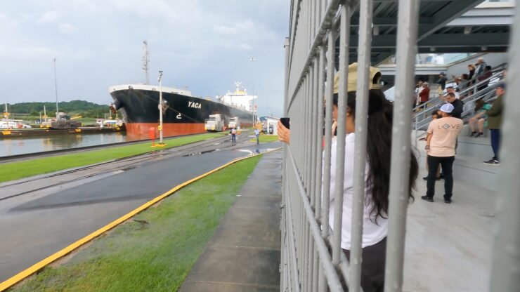 panama canal and barge