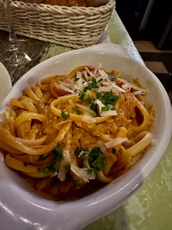 Linguine with rabbit ragout at Legligin in Valletta, Malta