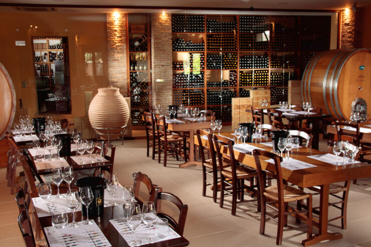 Tasting room at Douloufakis Winery in central Crete.
