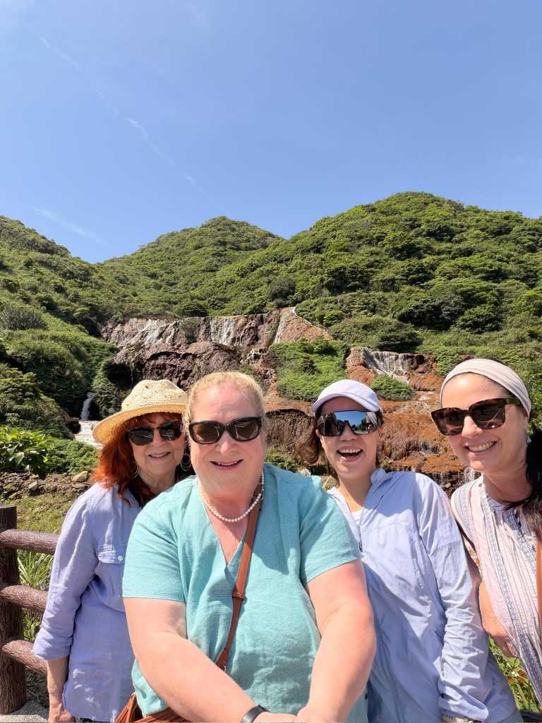 Nancy, Peggy, Jennifer, and Emily at the Golden Waterfall