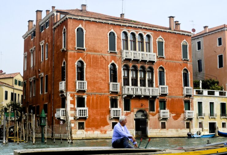 Working boat on Venice Canals