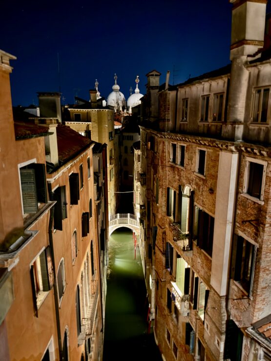Venice street scene at night