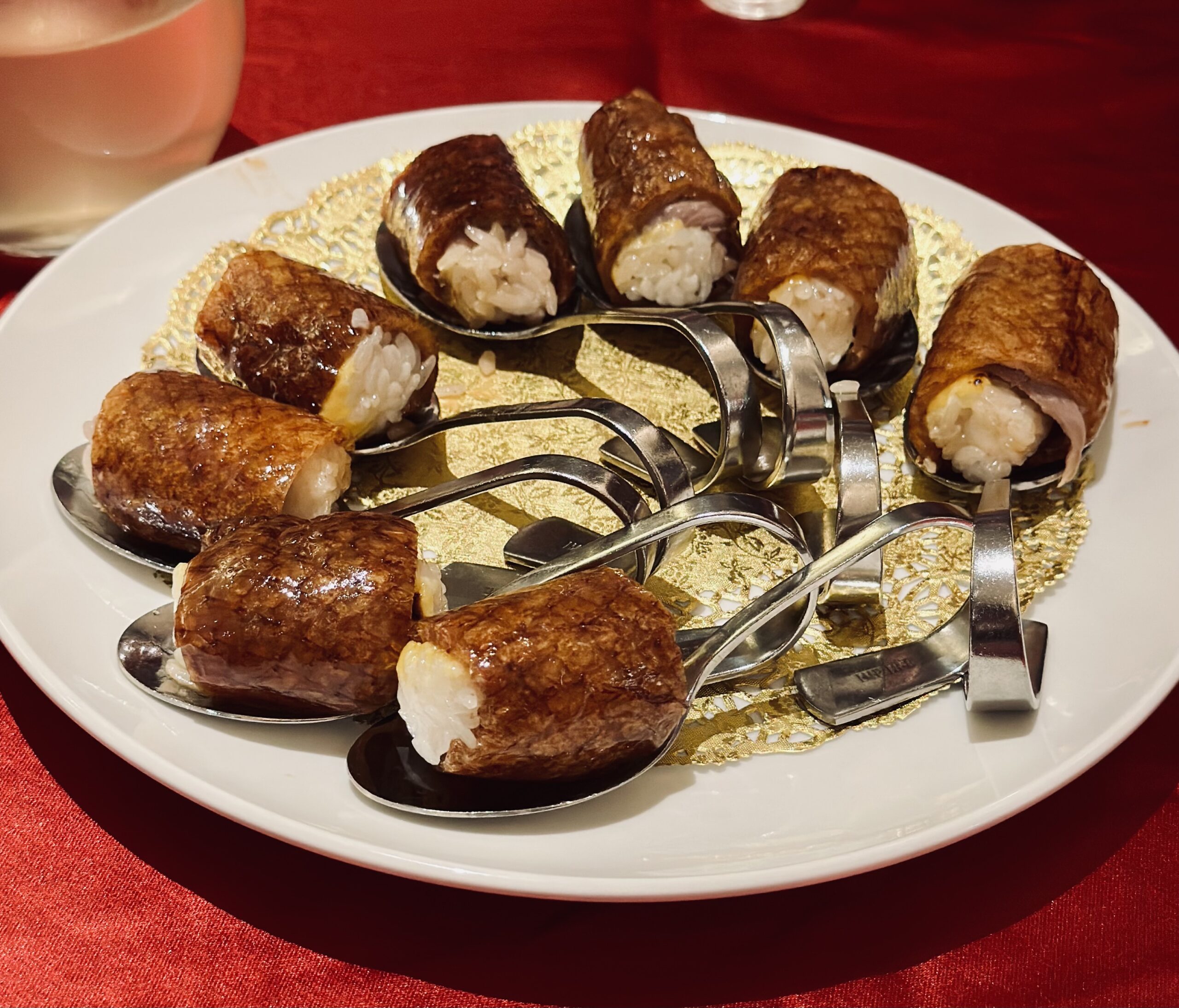 Scallion Crepe Duck Rolls at The Red Lantern Restaurant, Taiwan