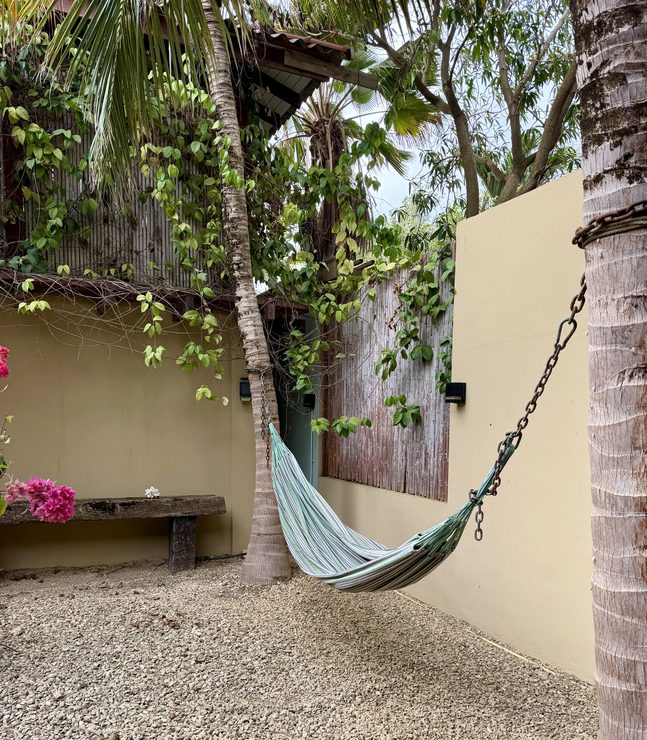 Hammock beside our front door Bamboo Bonaire