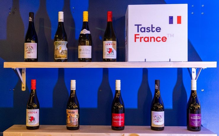 Vin De France wine display at the Bastille Festival in Sydney.