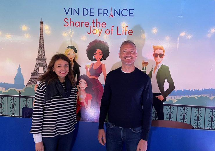Marine Descombes and Nicolas Gorjux from Anivin de France at the Bastille Festival in Sydney.